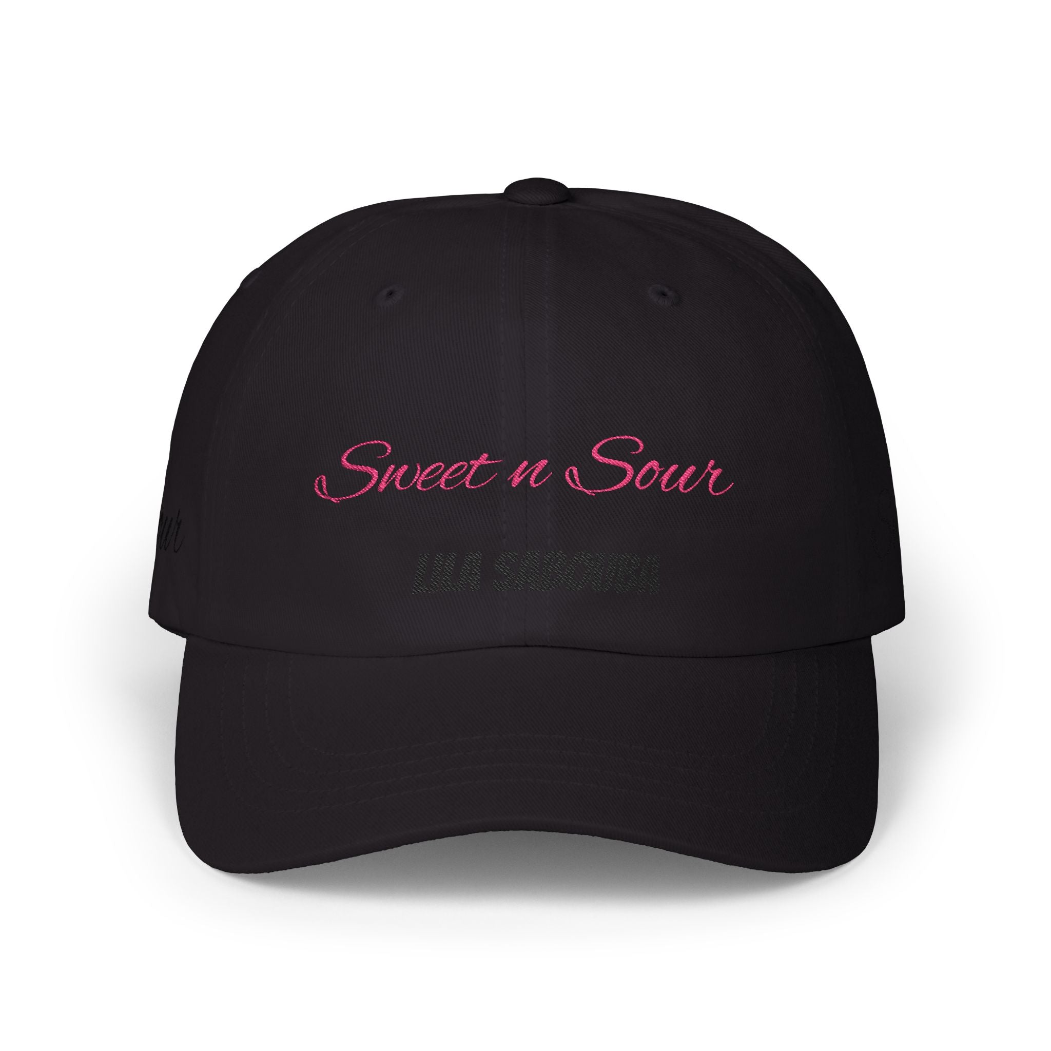 Dad Cap "Sweet n Sour" Lila Sabouba Embroidered White Baseball Hat