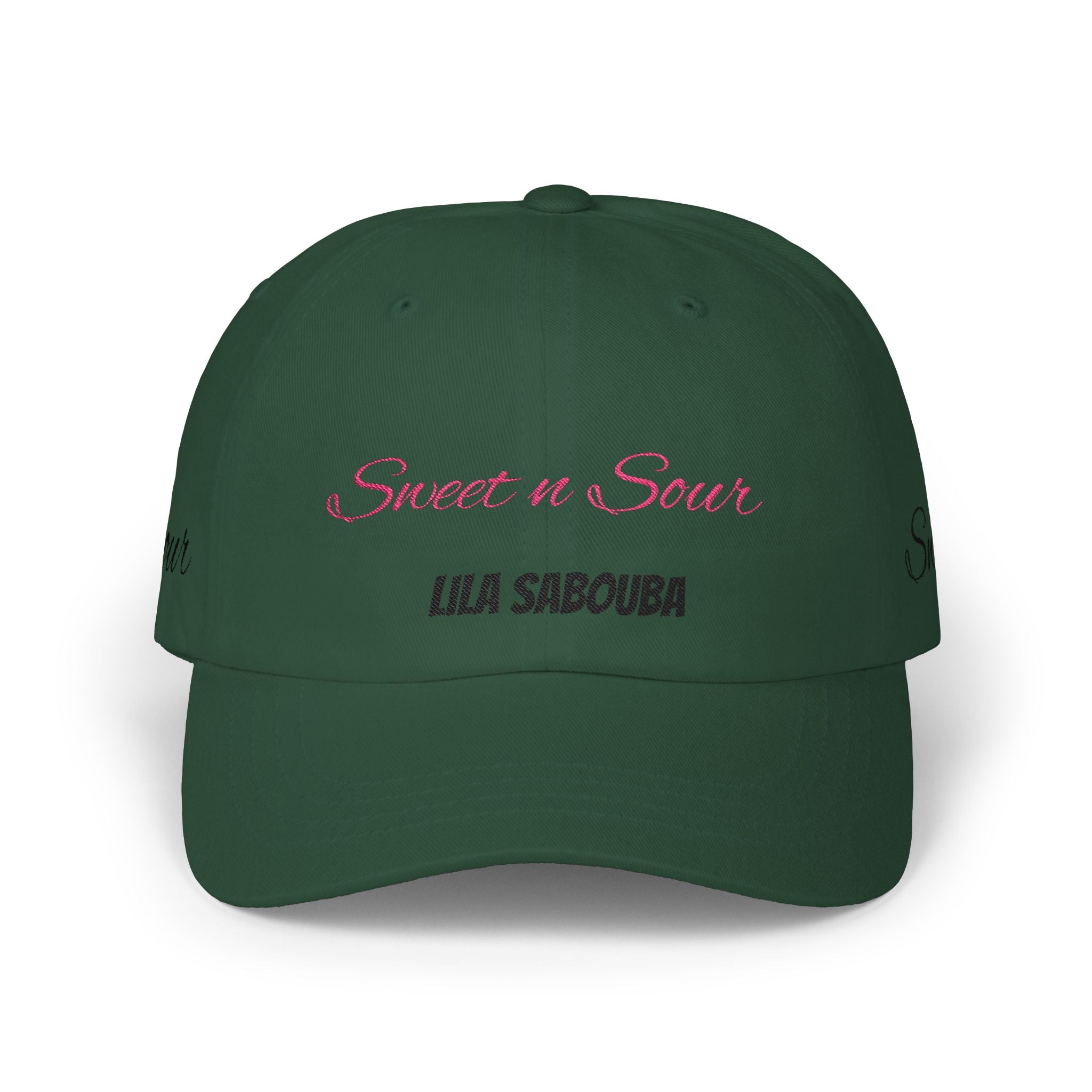 Dad Cap "Sweet n Sour" Lila Sabouba Embroidered White Baseball Hat